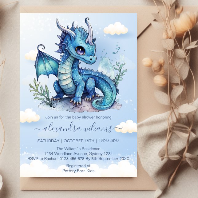 A Little Dragon is on the Way Baby Shower Invitation (Creator Uploaded)
