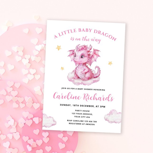 A Little Dragon is on the Way Baby Shower Invitation (Creator Uploaded)