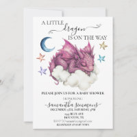 A Little Dragon Sleeping on Cloud Baby Shower 
