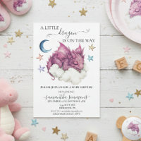 A Little Dragon Sleeping on Cloud Baby Shower 