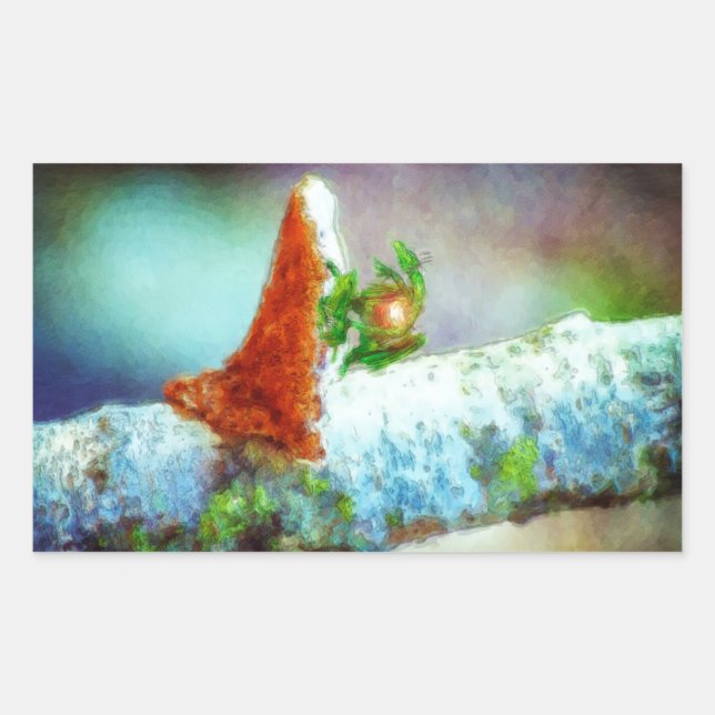 A Little Dragon Sleeps Rectangular Sticker (Front)