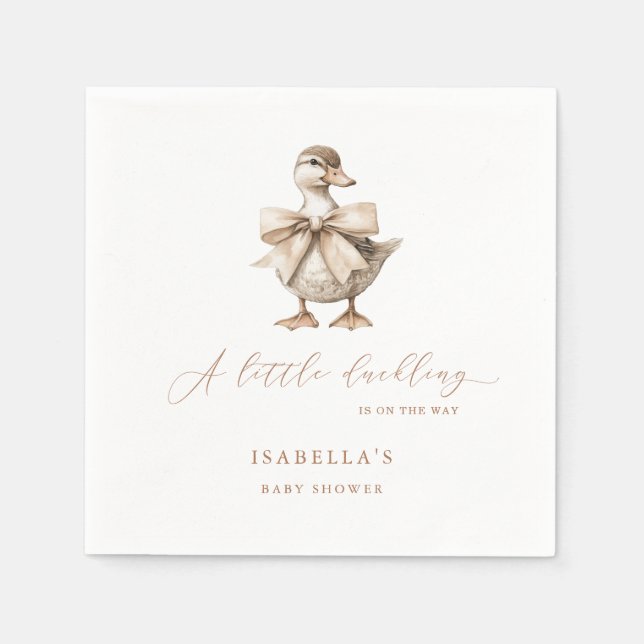 A Little Duckling Baby Shower Napkin (Front)