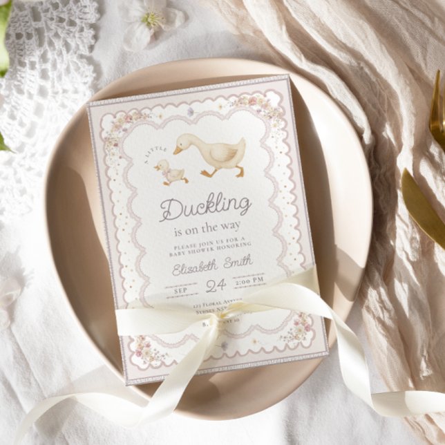 A Little Duckling is on The Way Baby Shower Invitation (Creator Uploaded)