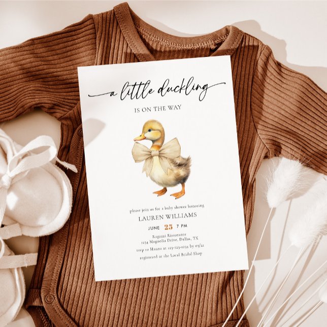 A Little Duckling Is On The Way Duck Baby Shower Invitation (Creator Uploaded)