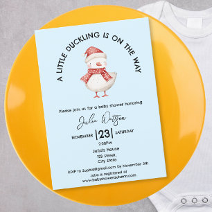 A little Duckling is on the Way Winter Christmas Invitation