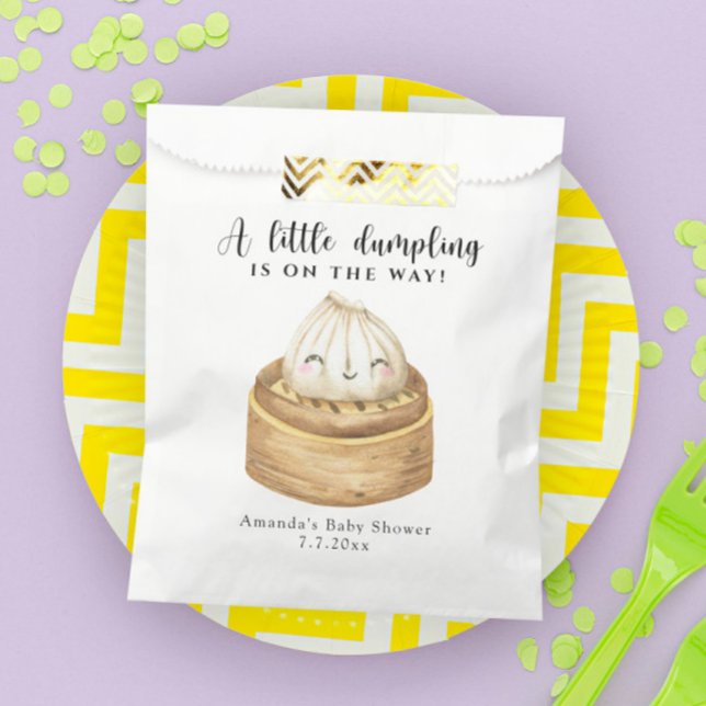 A little dumpling is on the way baby shower favour bags (Creator Uploaded)