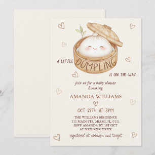 A little Dumpling Is on The Way Baby Shower Invitation
