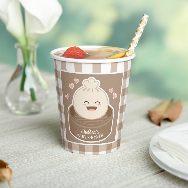 A Little Dumpling is On The Way Baby Shower Paper Cups (Insitu)