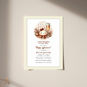 A Little Dumpling Mocha Mousse Baby Shower Invitation