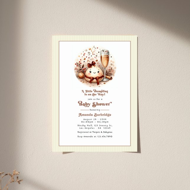 A Little Dumpling Mocha Mousse Baby Shower Invitation (A Little Dumpling Mocha Mousse Baby Shower Invitation)