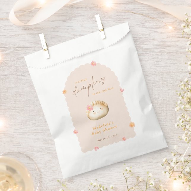 A Little Dumpling on the Way Cute Baby Girl Shower Favour Bags (Clipped)