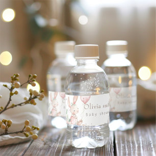 A little Easter bunny baby shower  Water Bottle Label