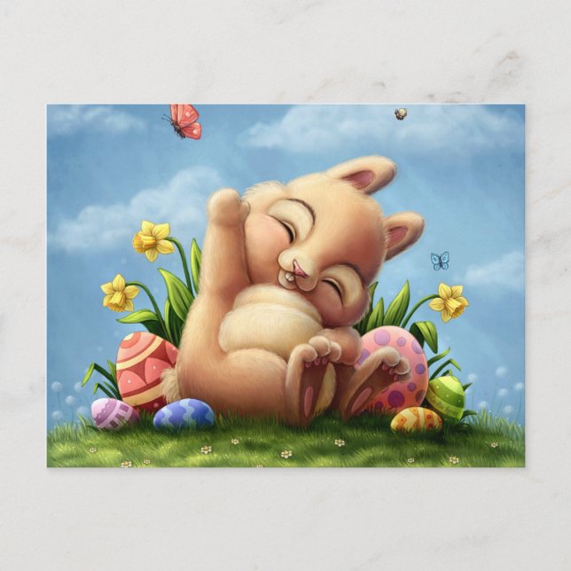 A Little Easter Bunny Holiday Postcard (Front)