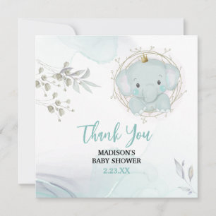 A Little Elephant Boy Baby Shower Thank You Card