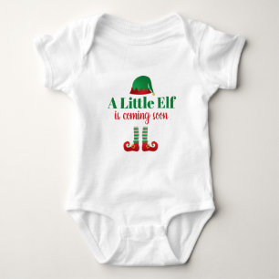 A Little Elf Is Coming Soon Christmas Baby Bodysuit