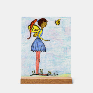 A little fairy and butterfly acrylic sign