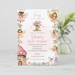 A Little Fairy Baby Shower Invite Pink Woodland