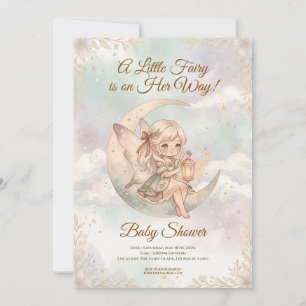 A Little Fairy is on Her Way Celestial Baby Shower Invitation
