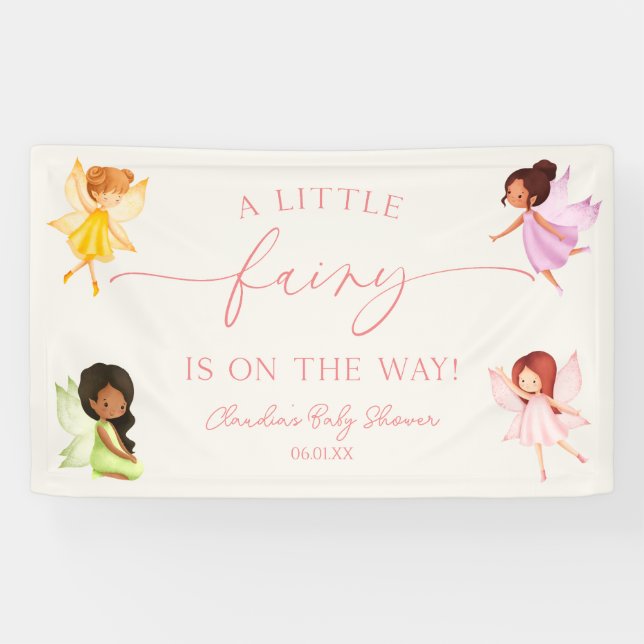 A Little Fairy Is On The Way! Baby Shower Banner (Horizontal)