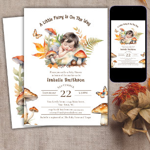 A Little Fairy Is On The Way Woodland Baby Shower Invitation