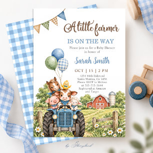 A little Farmer Baby Shower Boy Invitation