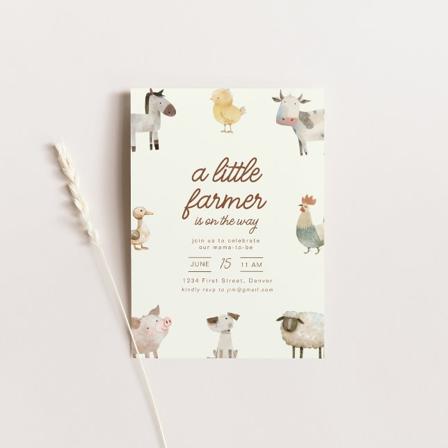 A Little Farmer is on the Way Baby Shower Invite (Creator Uploaded)