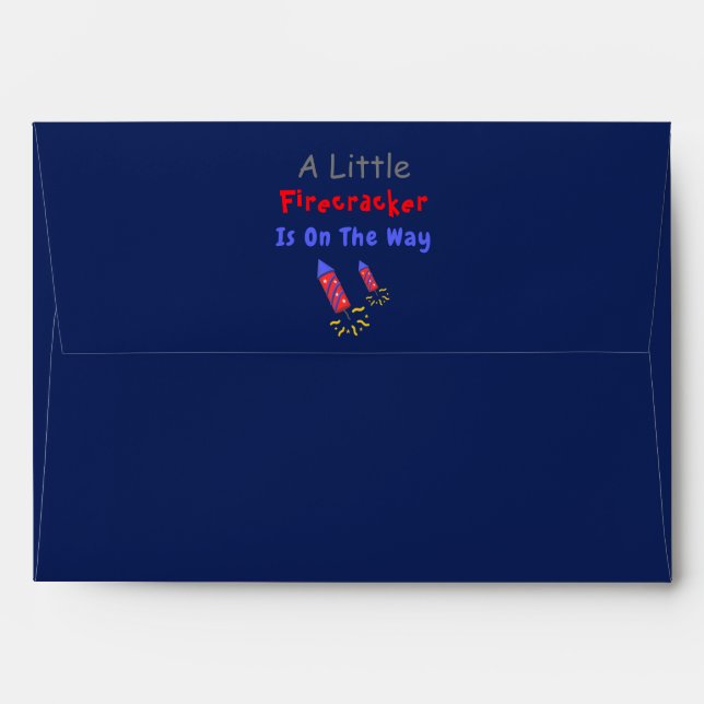 A Little Firecracker Is On The Way Envelope (Back (Top Flap))