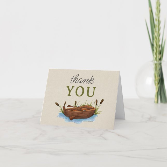 A Little Fisherman Baby Shower Thank You Card (Front)