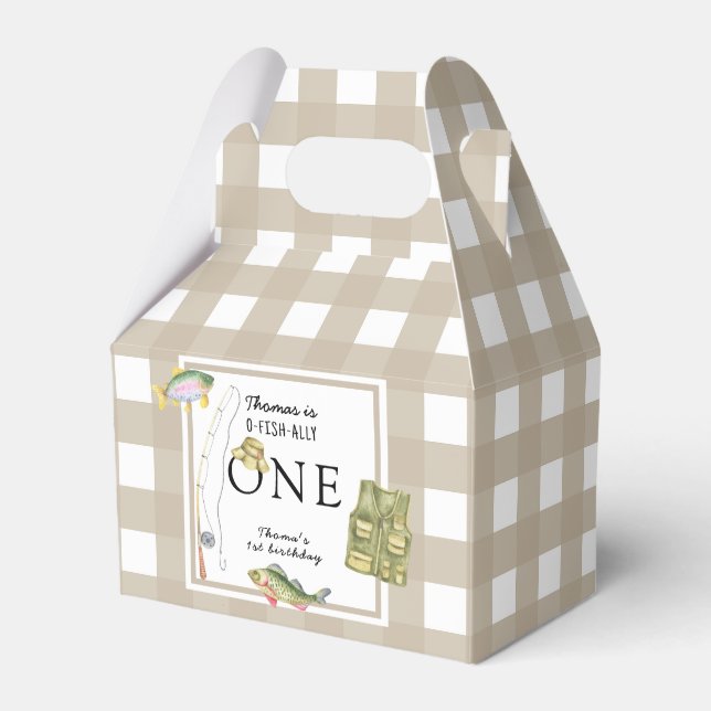 A little Fisherman Birthday Party Favour Box (Front Side)