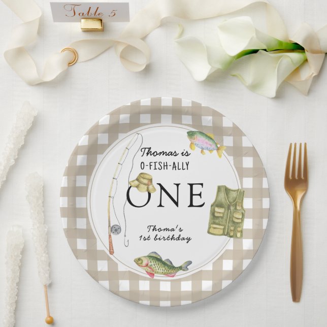 A little Fisherman Birthday Party Paper Plate (Wedding)