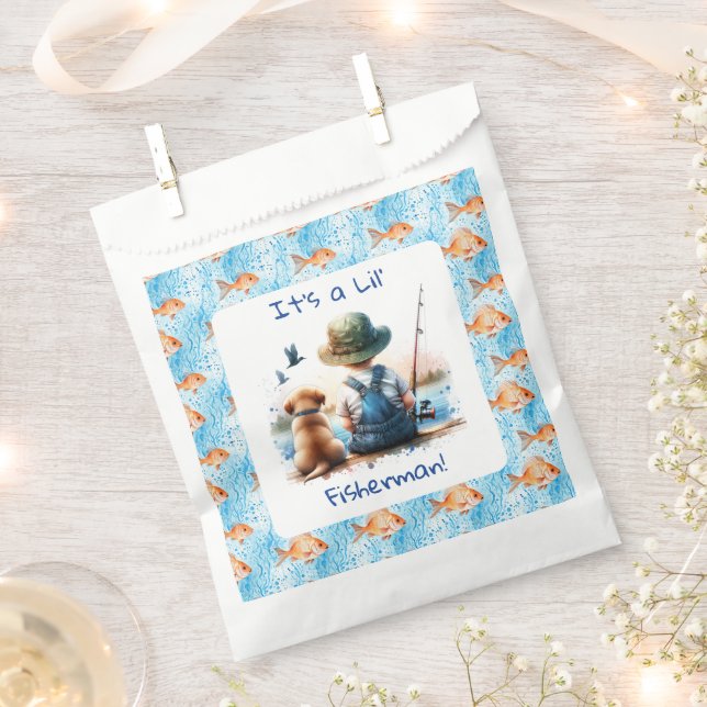 A Little Fisherman | Cute Boy's Baby Shower Favour Bags (Clipped)