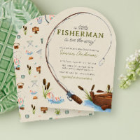 A Little Fisherman Watercolor Script Baby Shower