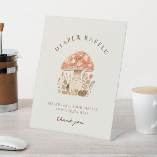 A Little Fun Guy Mushroom Baby Shower  Pedestal Sign