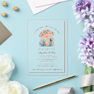 A Little Fun Guy Mushroom Fall Baby Shower  Acrylic Invitations