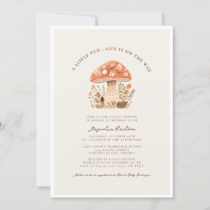A Little Fun Guy Mushroom Fall Baby Shower  Invitation