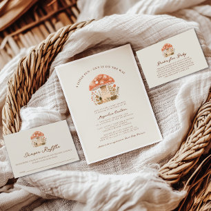 A Little Fun Guy Mushroom Fall Baby Shower  Invitation