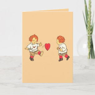 A Little Game of Love Vintage Style Valentine Card