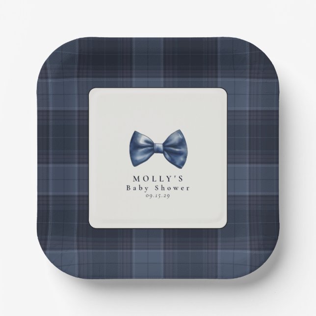 A Little Gentleman is on His Way Baby Shower  Paper Plate (Front)