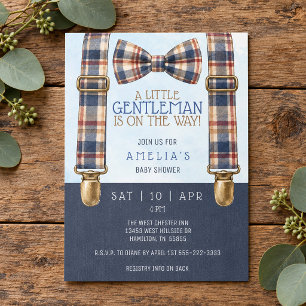 A little Gentleman on the Way Bow Tie Baby Shower Invitation