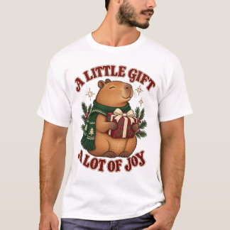 A Little Gift, A Lot of Joy Christmas Capybara T-Shirt