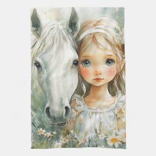 A Little Girl with a Horse Tea Towel