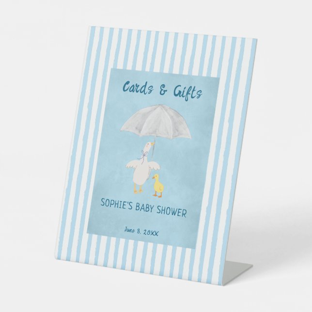 A Little Goose Is On The Way Baby Cards & Gifts Pedestal Sign (Front)