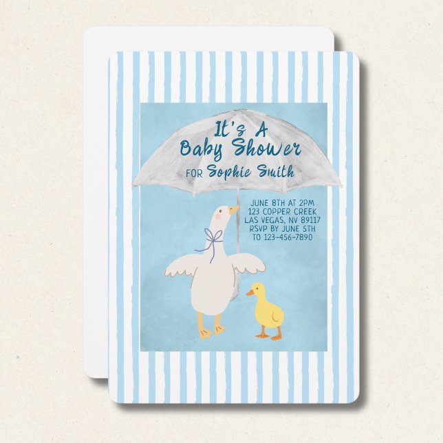 A Little Goose Is On The Way Its A Baby Shower Invitation (Creator Uploaded)