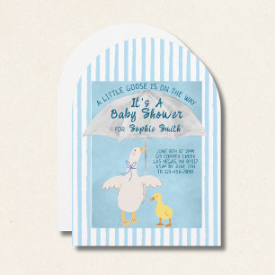 A Little Goose Is On The Way It's A Baby Shower Invitation