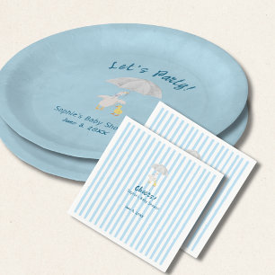 A Little Goose Is On The Way Storybook Baby Shower Paper Plate