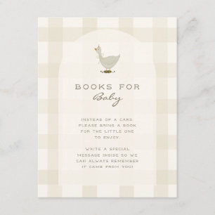 A Little Goose Neutral Baby Shower Books for Baby Enclosure Card