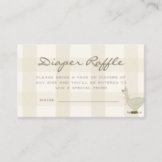 A Little Goose Neutral Baby Shower Diaper Raffle Enclosure Card
