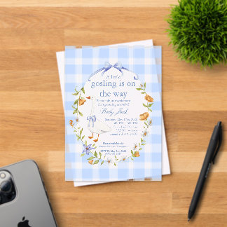A little gosling blue acrylic invitations