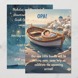 A Little Greek Baby Digital Download Invitation