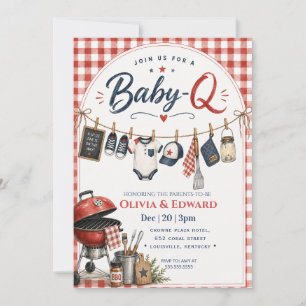 A Little Griller Is On The Way Baby-Q Baby Shower Invitation